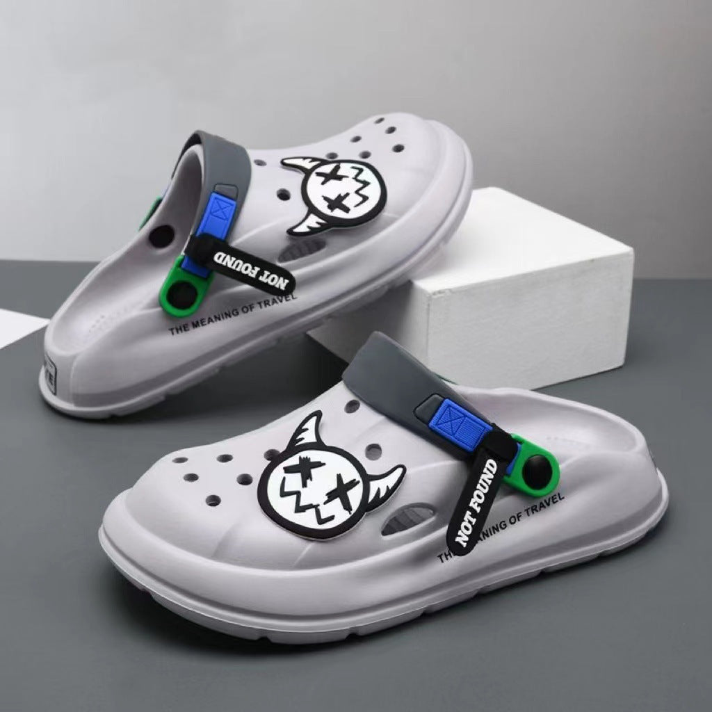 Wholesale Men's summer thick-soled casual sports non-slip soft-soled sandals outdoor dual-use drooping beach slippers